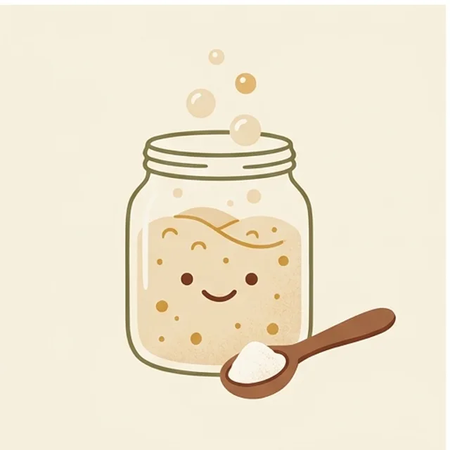 Illustration af glad surdejskrukke